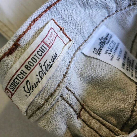 Levis Strauss sz 10 Stretch Bootcut JEANS Gray White Wash - Picture 8 of 8